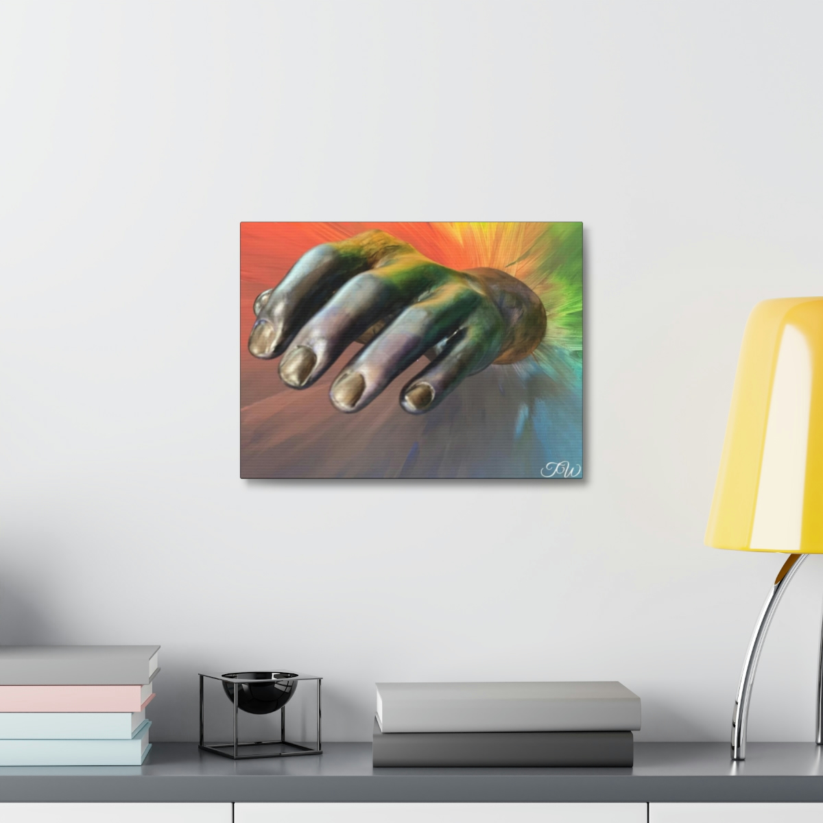 Mimosa Hand - Satin Canvas, Stretched - Image 3