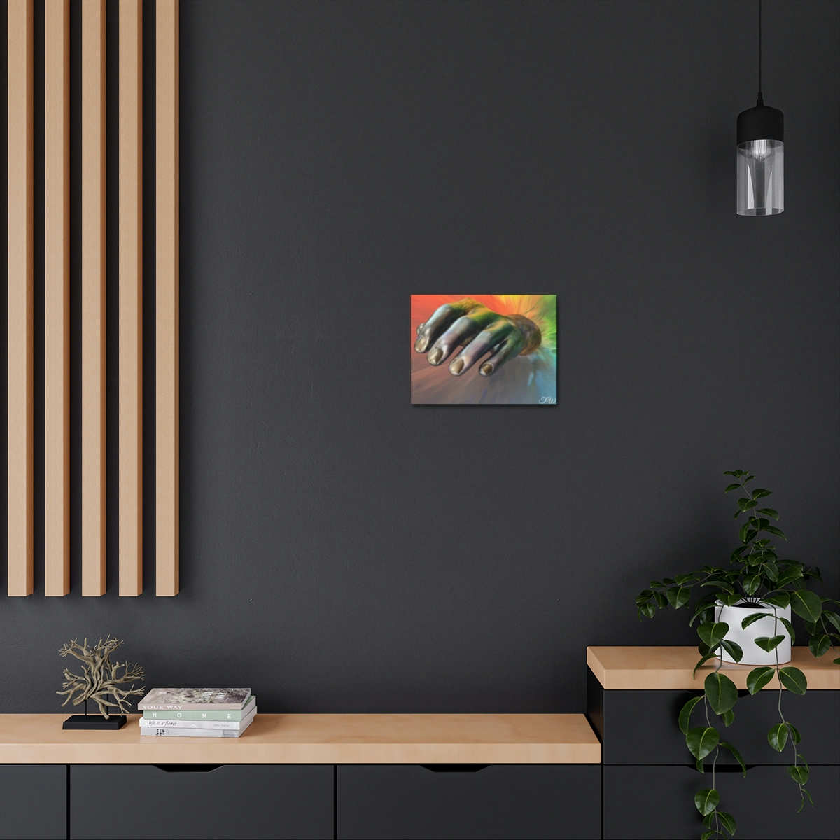 Mimosa Hand - Satin Canvas, Stretched - Image 4