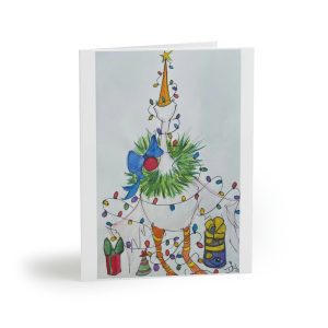 Crane Christmas Tree Cards (8, 16, and 24 pcs)
