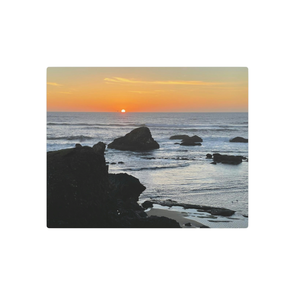 Rocky Oregon Beach Sunset - Metal Art Sign - Image 2