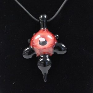Black and Red Honeycomb Opal Pendant
