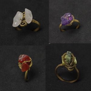 Handmade Inca Rings with Stone from Peru