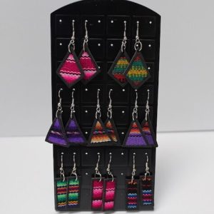 Handmade Inca Multicolored Flat Earrings from Peru