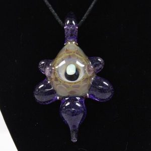 Purple Honeycomb Pendant with Opal