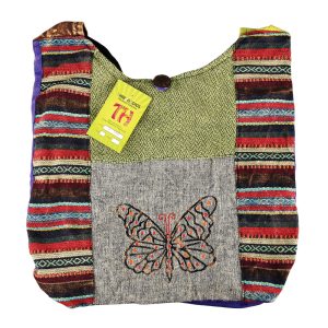 ThreadHeads Butterfly Muiti-Color Woven Shoulder Bag - 15" x 15"