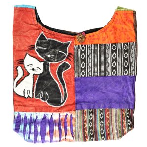 ThreadHeads Kitten Couple Patchwork Sling Bag 14"x14"