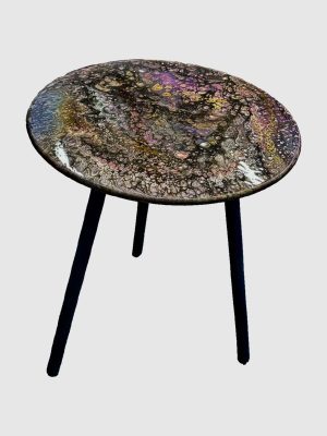 Marbled Bubble Resin Wood Table