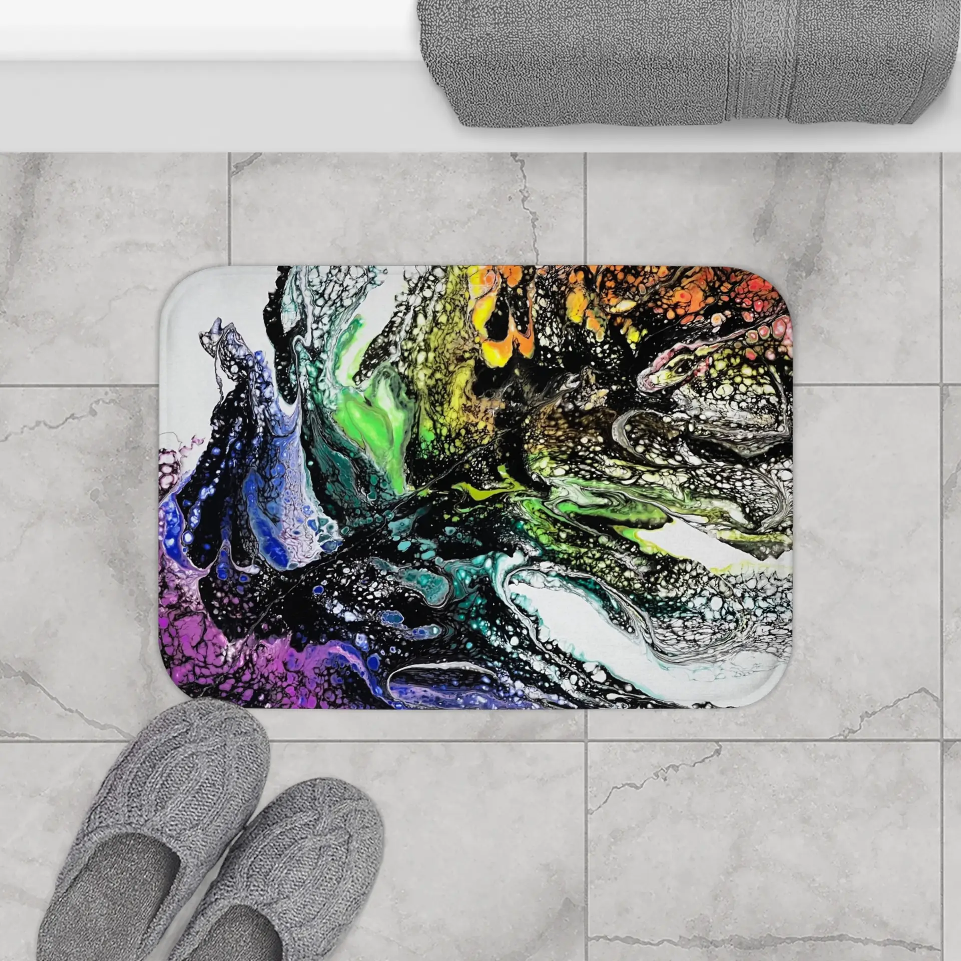 Flowing Rainbow - Memory Foam Bath Mat - Image 4
